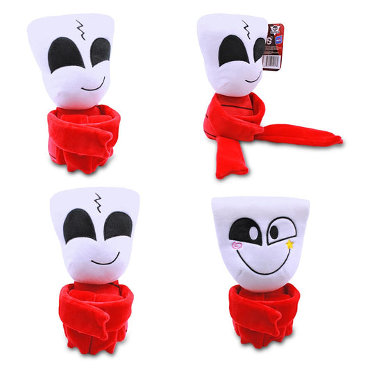 Just Toys LLC The Amazing Digital Circus Gangle plush, face detail for display and cuddle.