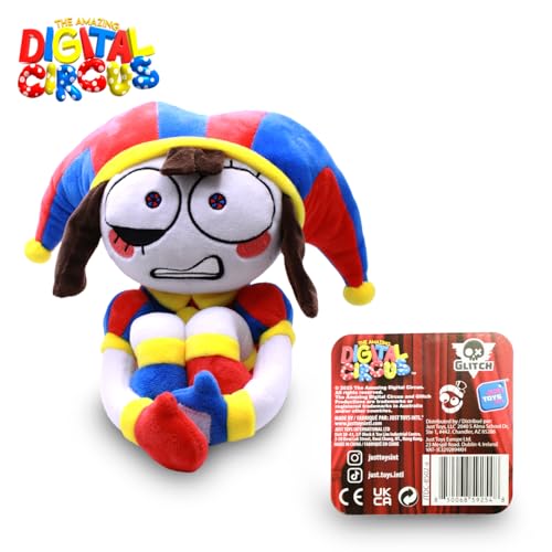 Just Toys Pomni plush side view, ideal for shelves and hugs.