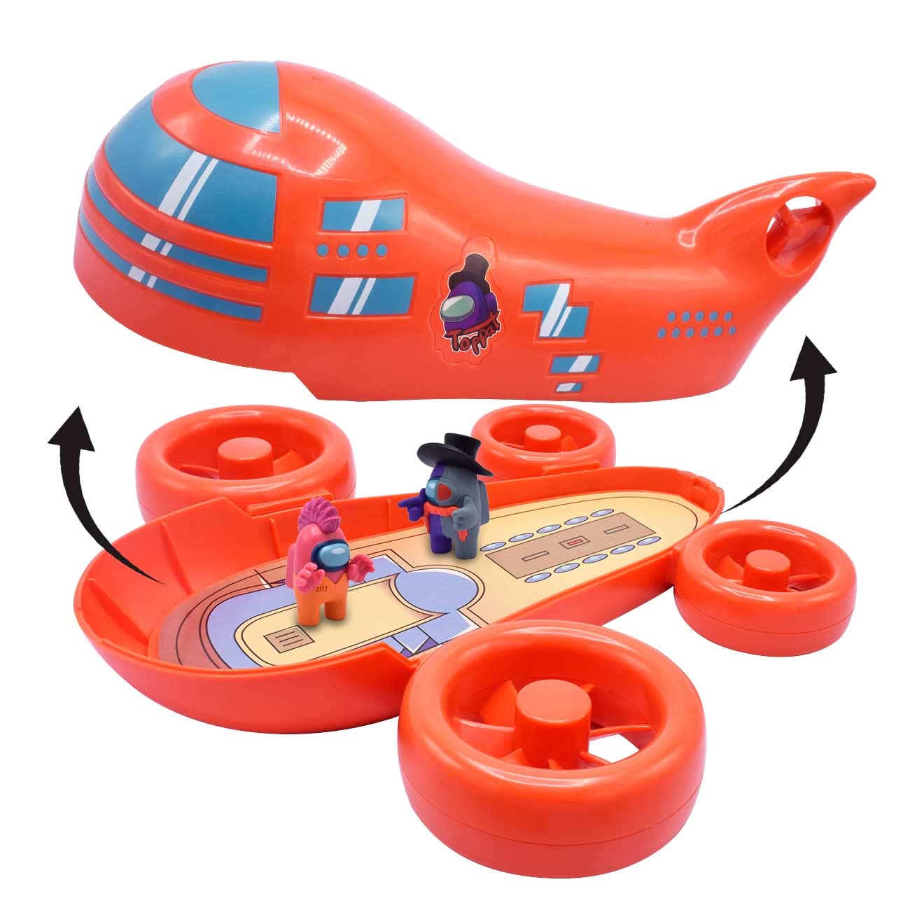 Just Toys LLC Among Us Airship cockpit access enables easy role-play moments.