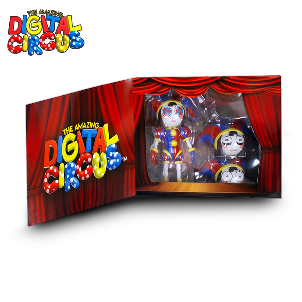 Pomni figure in dynamic articulation pose for interactive display.