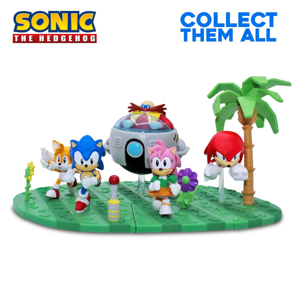 Just Toys LLC Sonic Craftables Series 4 figure Sonic ready for display.