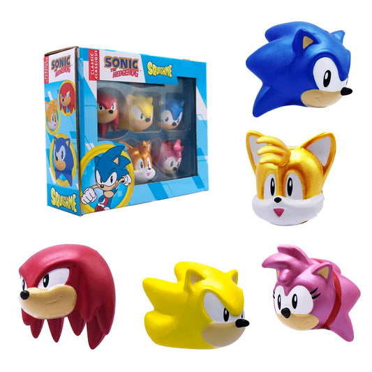 Just Toys LLC Sonic SquishMe Series 1 front view highlighting collectible packaging.