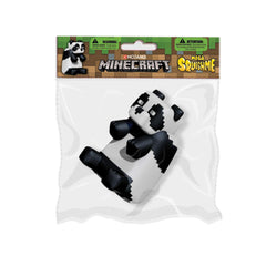 Just Toys Minecraft Panda Mega SquishMe side view shows compact desk-friendly size for focus.