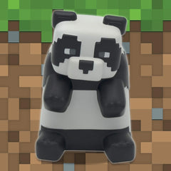 Just Toys Minecraft Panda Mega SquishMe texture closeup highlights ultra-soft foam and slow-rise feel.