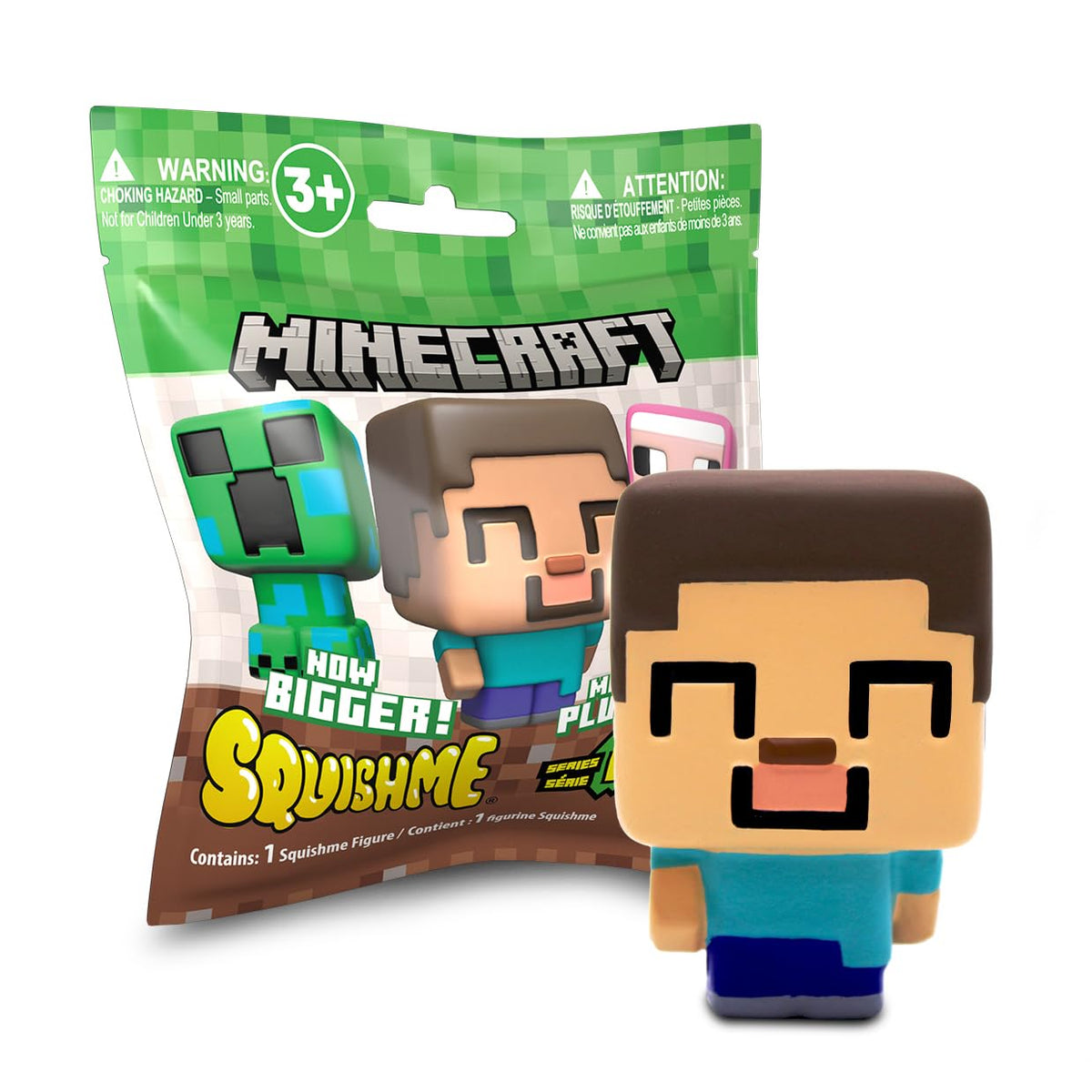 Just Toys Minecraft SquishMe Series 6 Creeper 3.5-inch squishy for tactile play