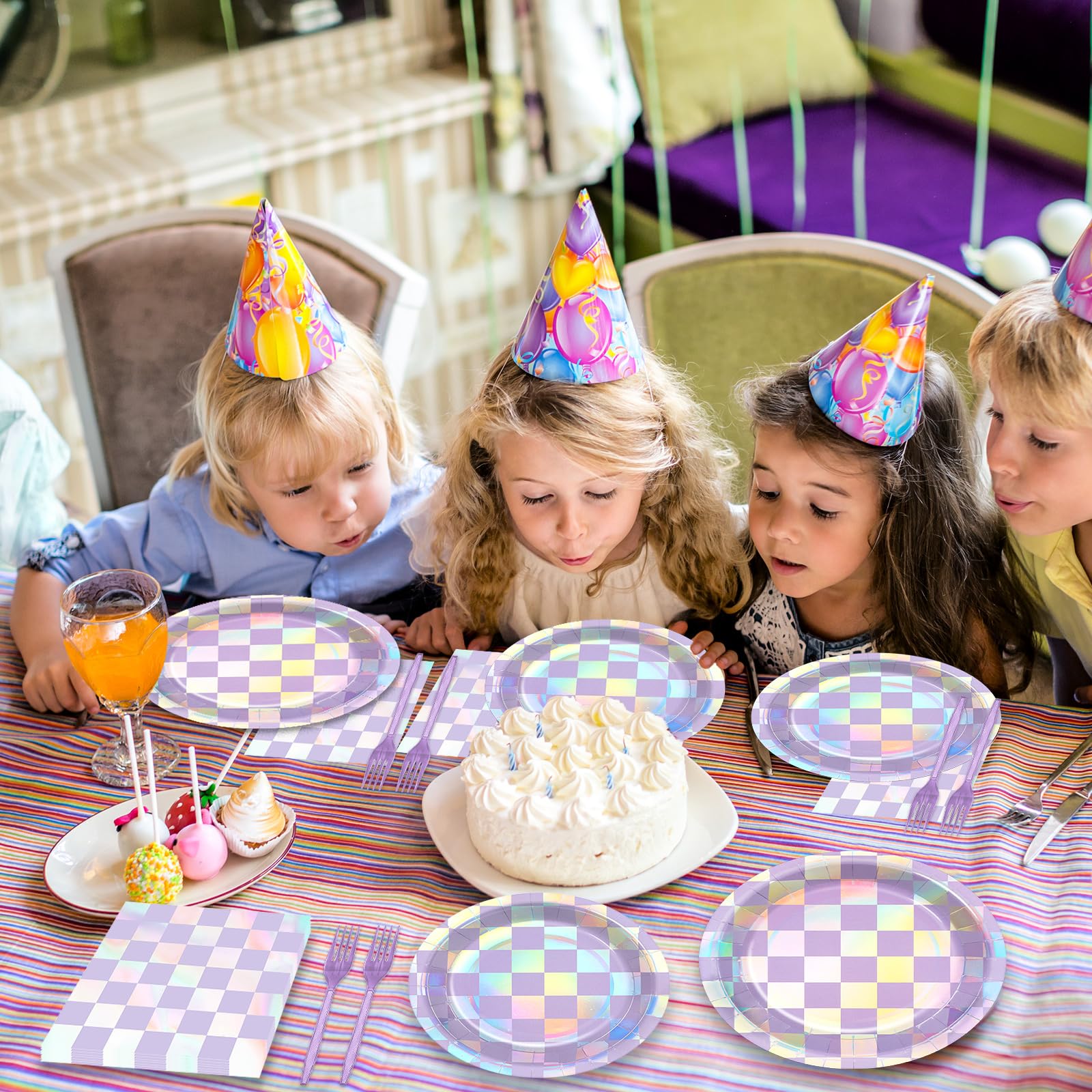 Justforjoyful 24-serving set supports birthdays, showers, and bachelorette parties.