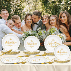 Justforjoyful gold foil detail adds a premium vibe to the party setting.