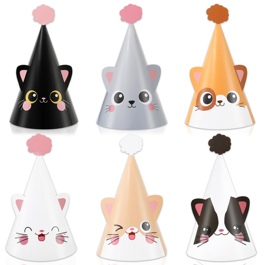Justforjoyful cat hat design 1 with kitten face, ideal as a playful birthday photo prop.