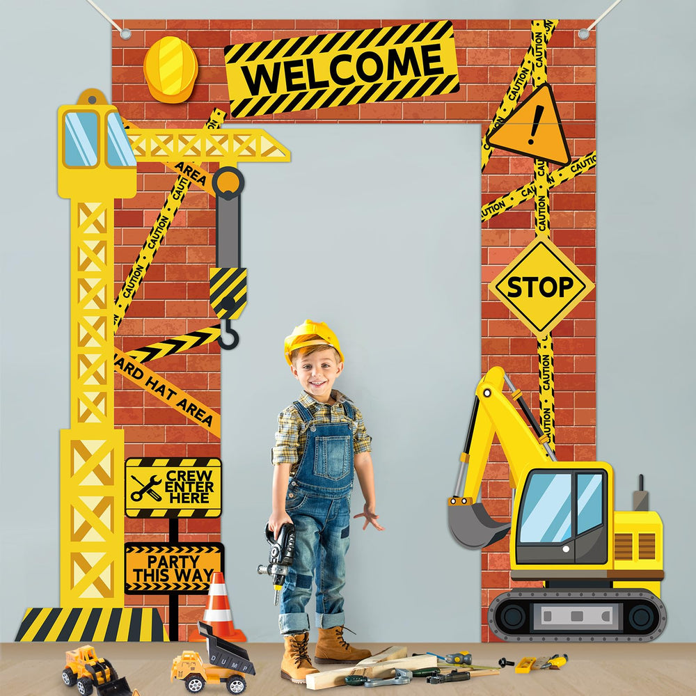 Justforjoyful banner kit includes rope and adhesive dots for quick hanging.