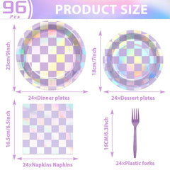 Justforjoyful iridescent dessert plates 7in add a pop of color to sweets.