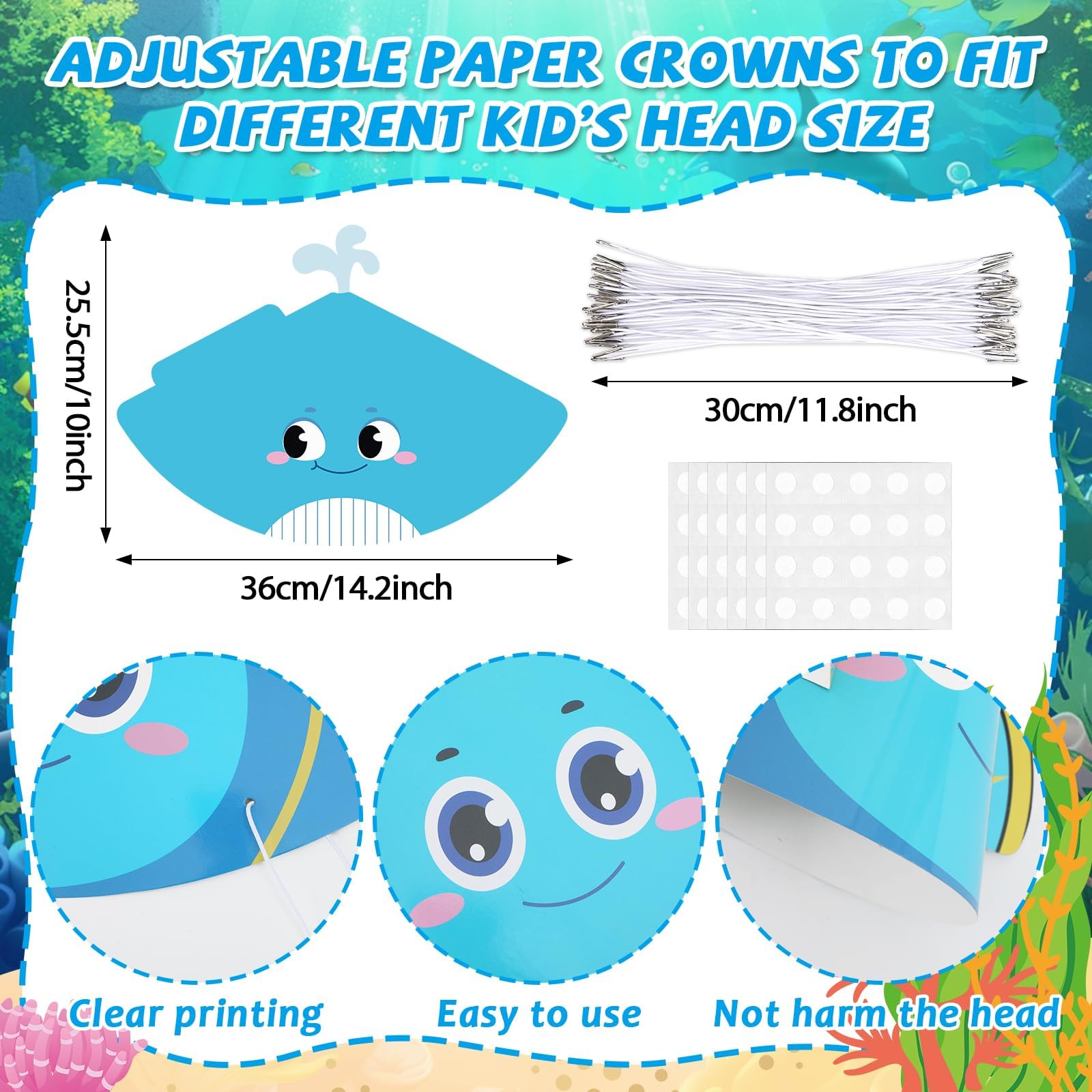 Justforjoyful sea animal hat with sharks, perfect for themed parties and group photos.