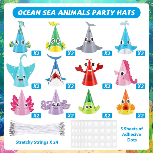 Justforjoyful sea animal hat with turtles, great for DIY decor and summer celebrations.
