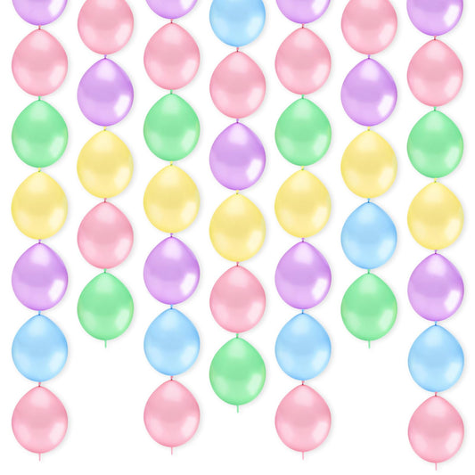 JUSTOTRY Link Balloons 6in chains in macaron mix enhance party decor.