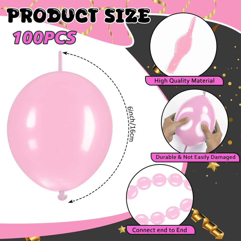 JUSTOTRY Link Balloons 6-inch Baby Pink arch demonstrates fast, tool-free construction.