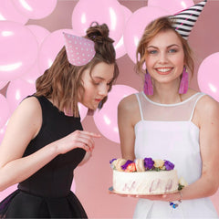 JUSTOTRY 6-inch Baby Pink link balloons used for decorative festooning.