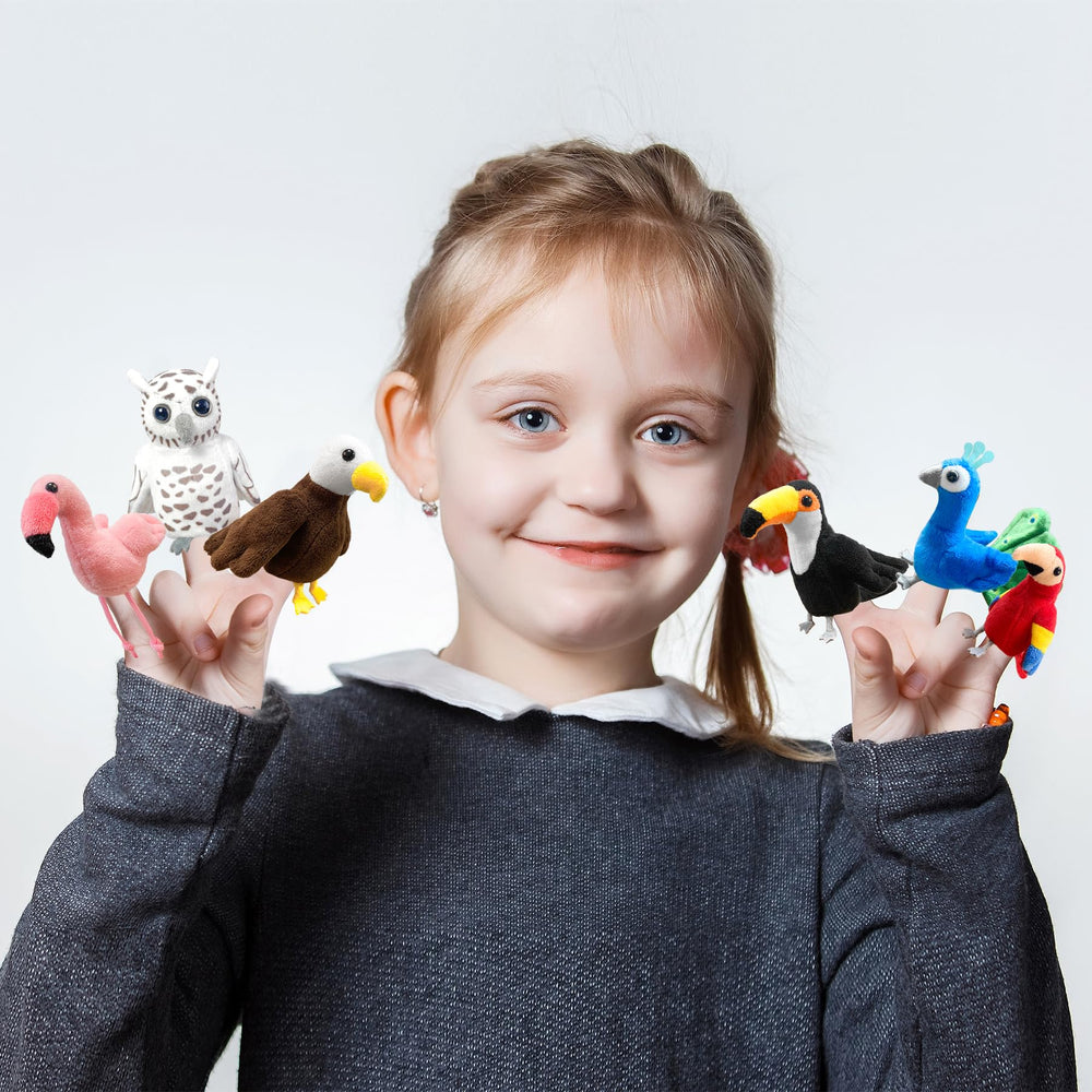 JUSTQUNSEEN parrot finger puppet for expressive storytelling and play