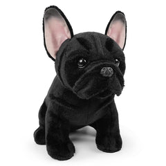 JUSTQUNSEEN Bulldog stuffed animal front view, soft cuddly companion for kids' playtime.