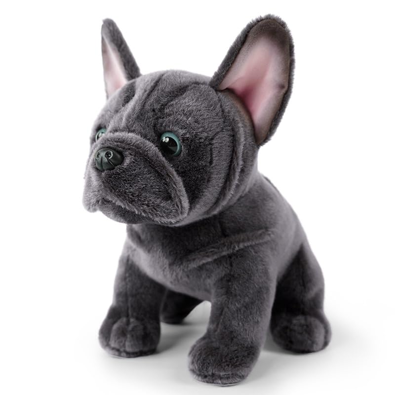 JUSTQUNSEEN Bulldog stuffed animal with realistic 9-inch design, ideal for lifelike play.