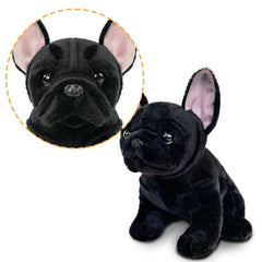 JUSTQUNSEEN Bulldog stuffed animal side view plush, low-shedding, mess-free buddy.