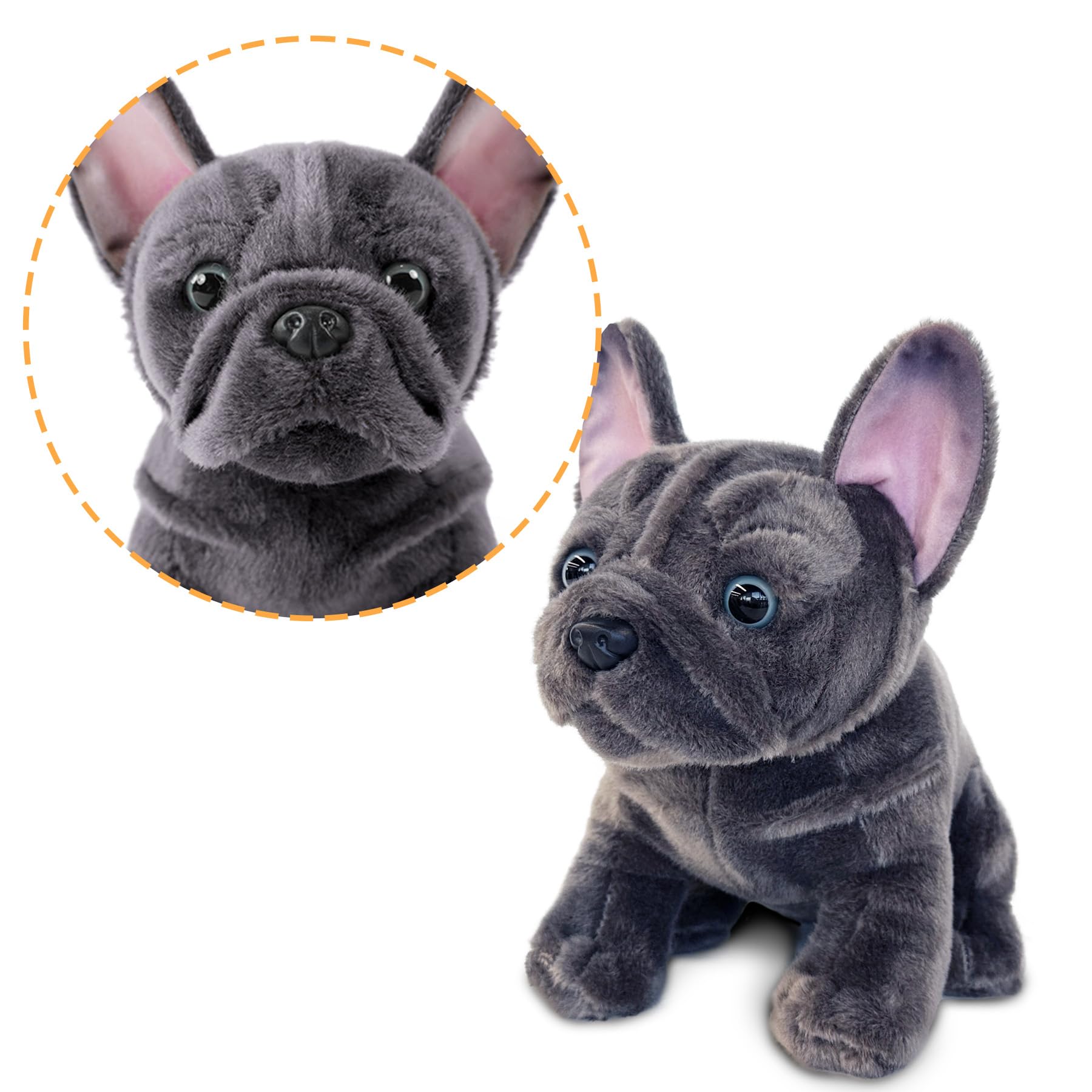 JUSTQUNSEEN cuddly bulldog plush provides warm, worry-free companionship without shedding.