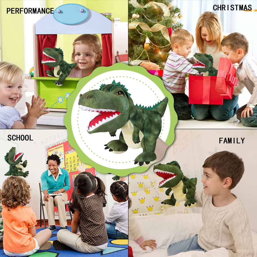 JUSTQUNSEEN dinosaur hand puppet washable for easy cleanup