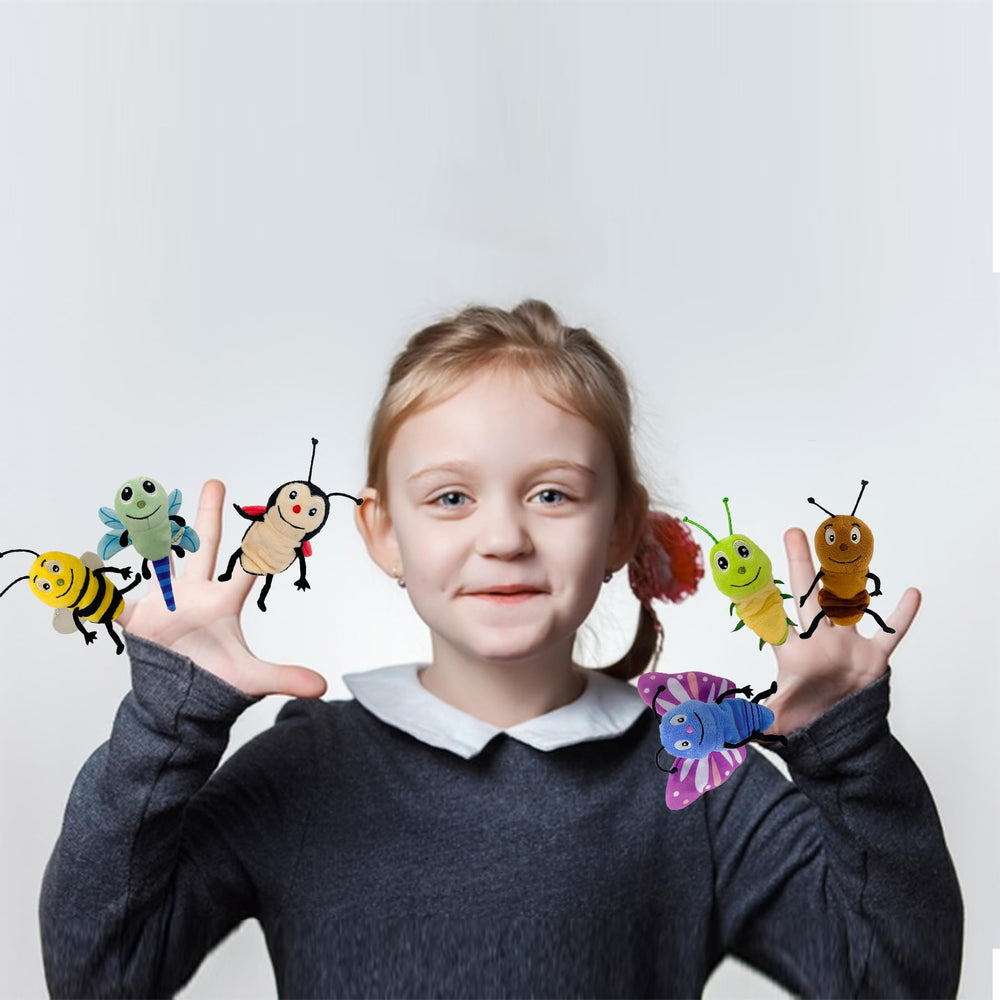 JUSTQUNSEEN ladybug finger puppet for expressive play and social interaction