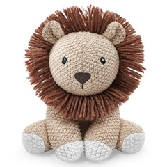 JUSTQUNSEEN Lion stuffed animal front view shows soft cotton plush for gentle play