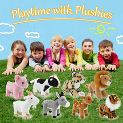 JUSTQUNSEEN pig stuffed animal in a playful pose, engaging imagination.