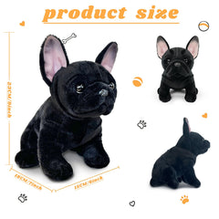 JUSTQUNSEEN soft 9-inch bulldog plush, easy to hug and carry.