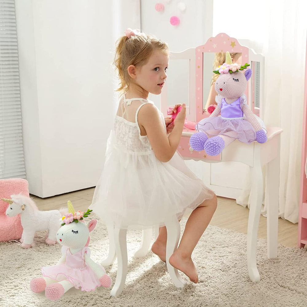 JUSTQUNSEEN 17-inch unicorn plush makes a safe, gift-ready option for girls