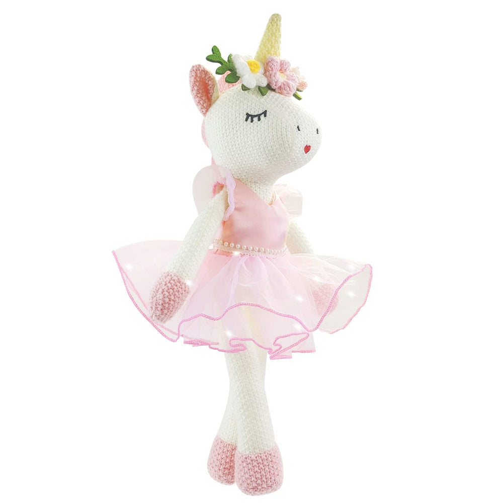 JUSTQUNSEEN Alice unicorn plush, a soft cuddle toy perfect for road trips