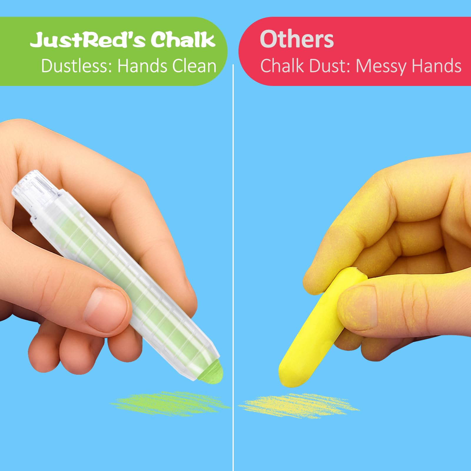 JustRed indoor chalkboard set supports quiet learning and colorful storytelling at home.