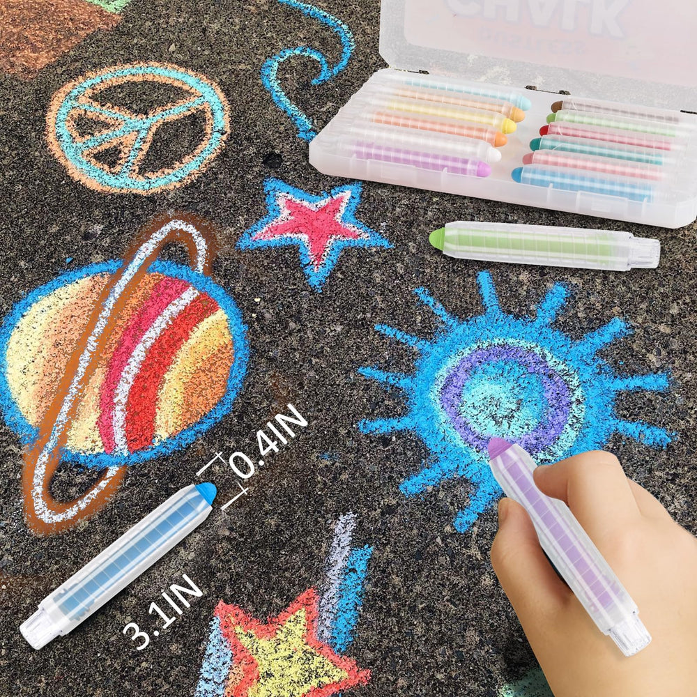 JustRed chalk for driveways and patios adds lively color to outdoor play.