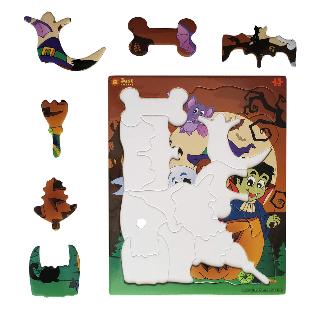 Just Smarty Halloween puzzles bat increases early problem-solving during play.