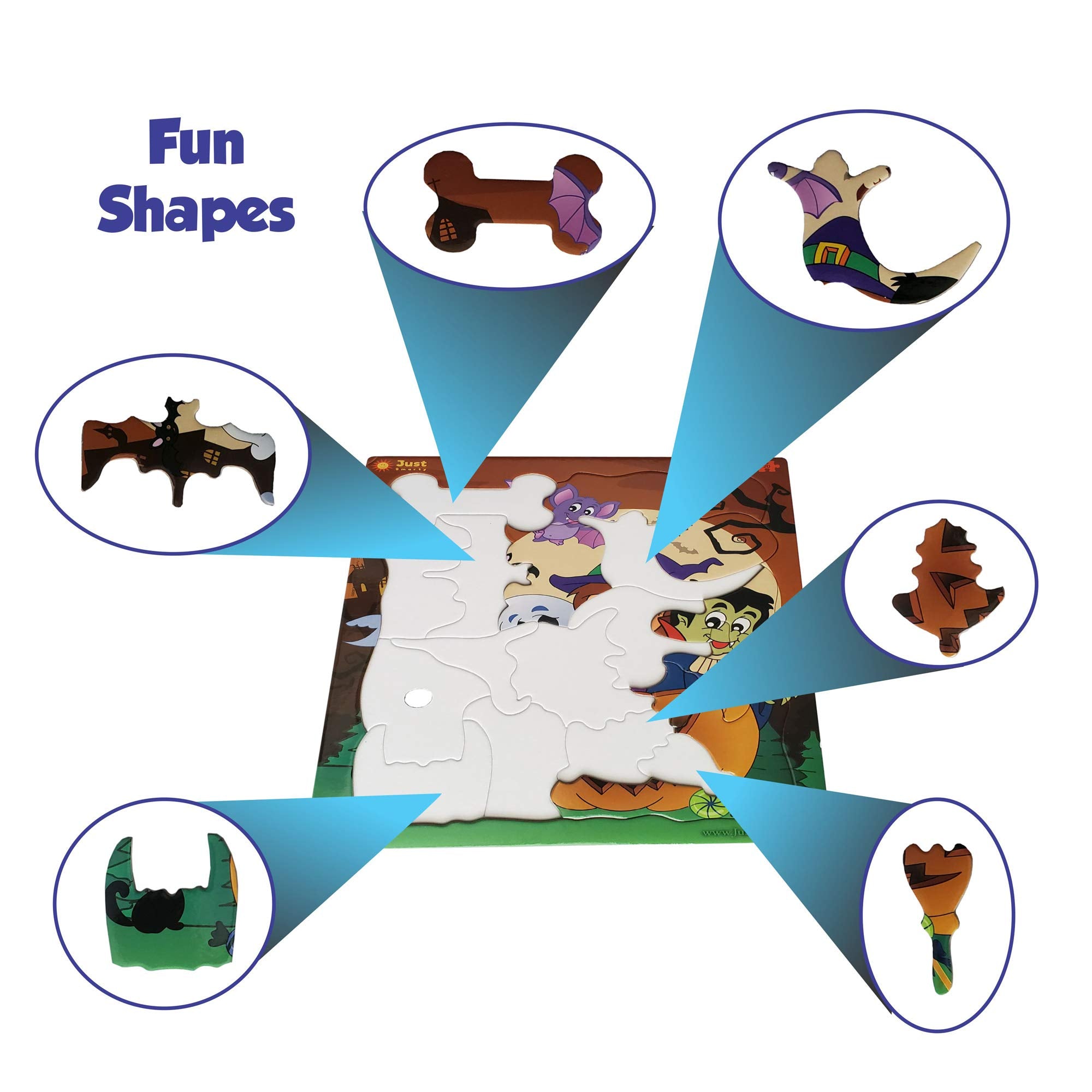 Just Smarty Halloween puzzles broom provides a fun concentration challenge.