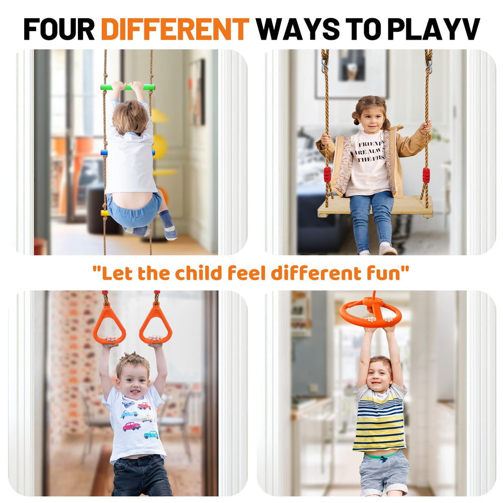 Just.smile doorway swing for kids supports imaginative play and gentle exercise.