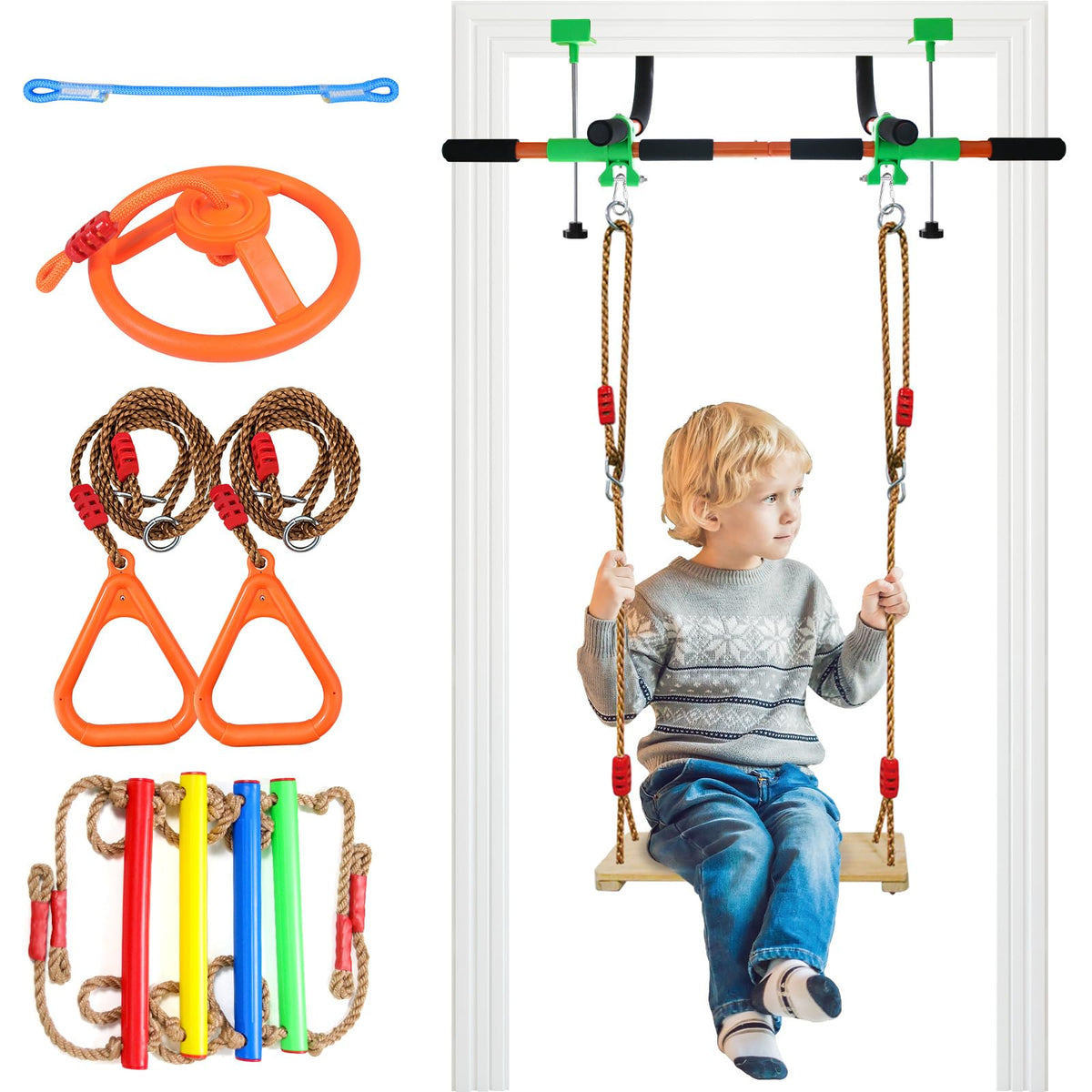 Just.smile doorway swing seat provides safe indoor fun for kids.