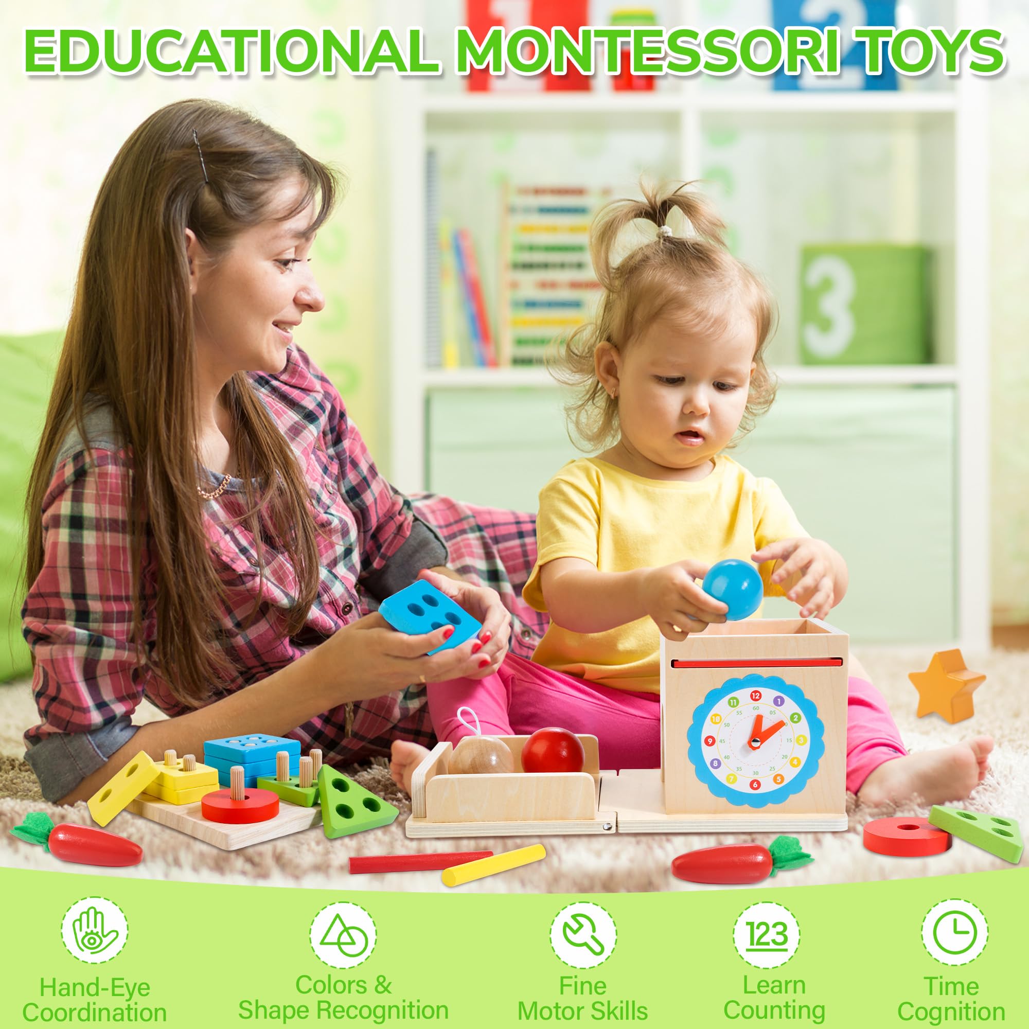 JUSTWOOD gift-packaged Montessori toy suitable for toddlers