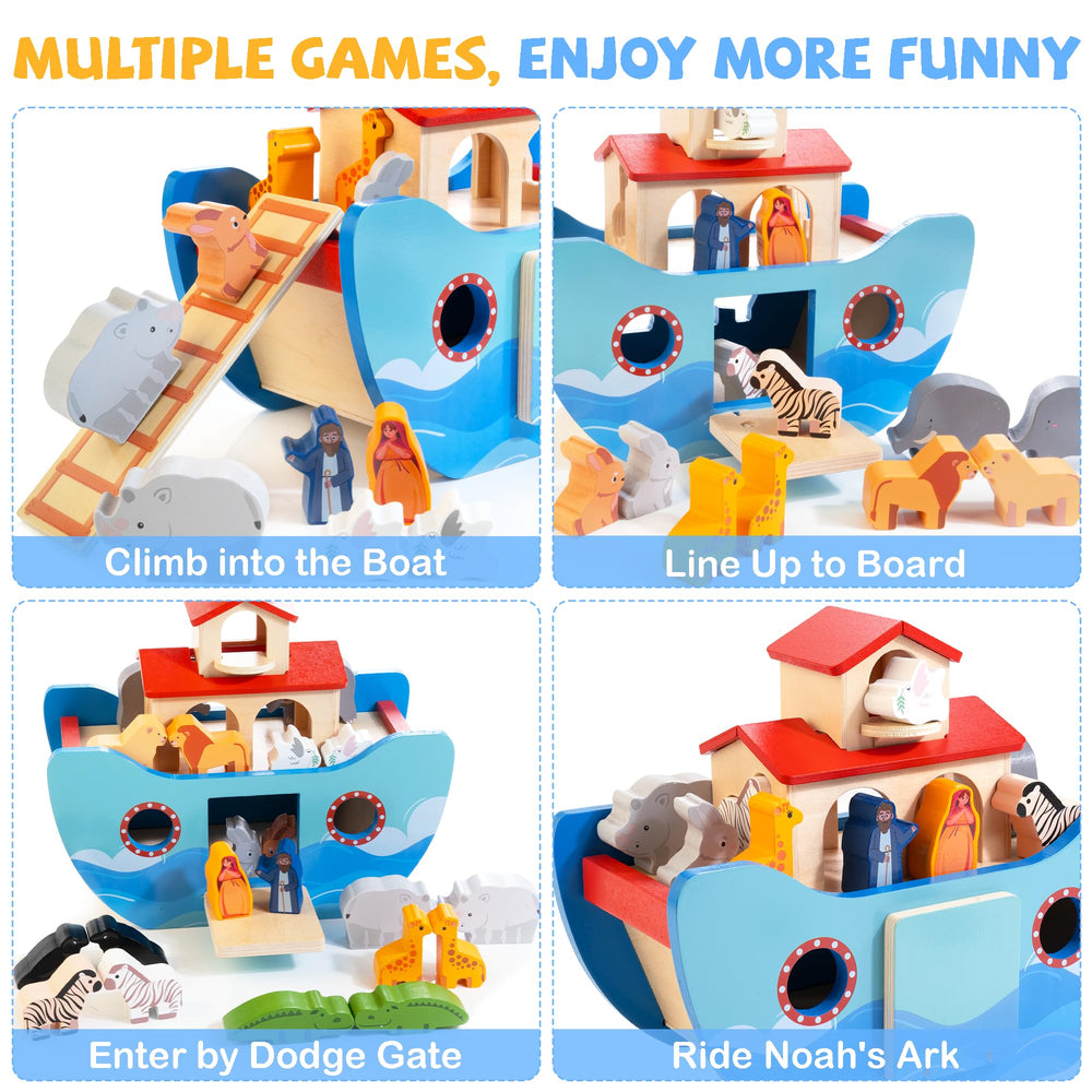 JUSTWOOD Noahs Ark board ladder for easy access and stacking play.