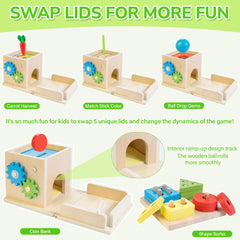 JUSTWOOD sorting and stacking toy designed to improve fine motor skills