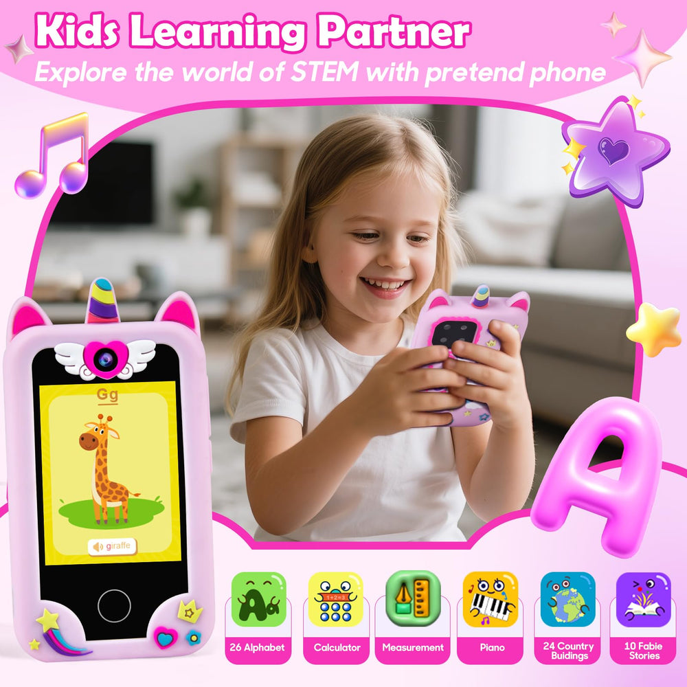 Jusvenmt Kids Phone dual cameras capture photos and videos for budding creators.