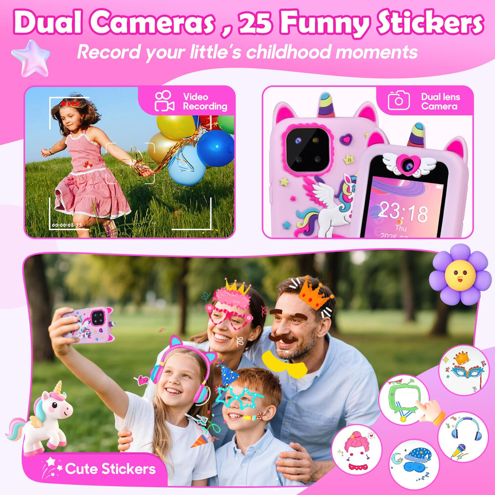 Jusvenmt Kids Phone screen-ips-2-8 with vibrant display for playful learning.
