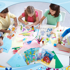 Jutom double-sided sea animal pages maximize coloring fun and value