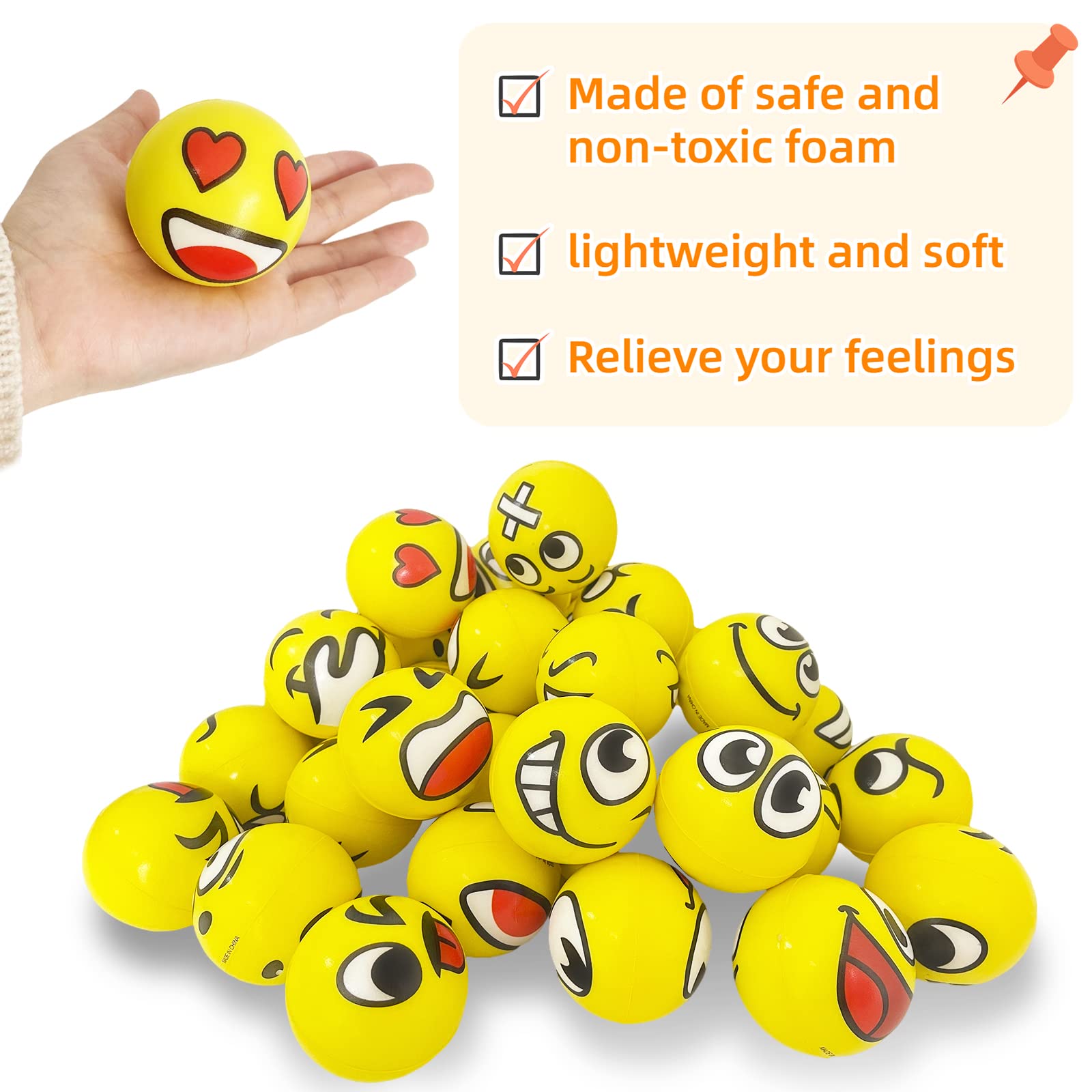 Juuxncgv assorted emotion stress balls display playful mood options.
