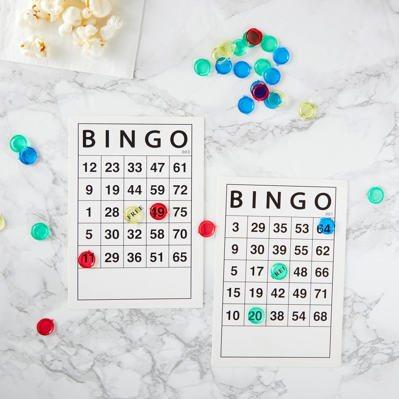 Juvale Bingo Paper Game Sheets: compact design for portable events.