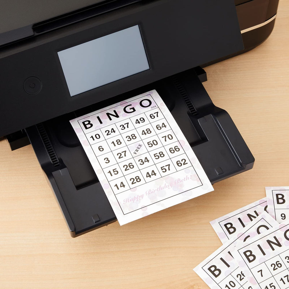 Juvale Bingo Paper Game Sheets: durable, reusable cards withstand many rounds.