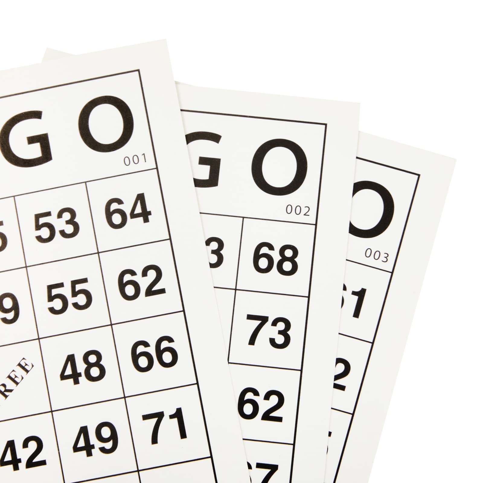 Juvale Bingo Paper Game Sheets: clear number printing improves readability.