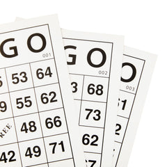 Juvale Bingo Paper Game Sheets: clear number printing improves readability.