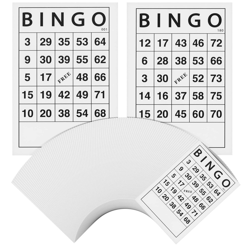Juvale Bingo Paper Game Sheets: easy to transport to events.