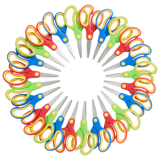 Juvale blunt tip scissors blue for safe classroom crafts and easy student use.